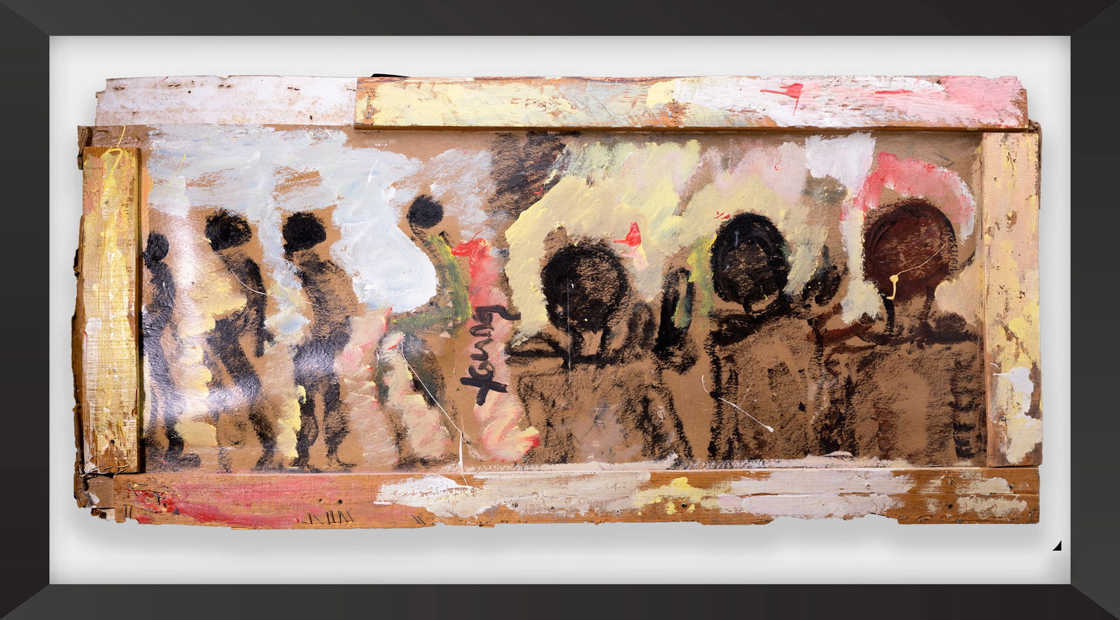 Purvis Young "64' Untitled Figurative (Gold and Black)" (1 of 15)