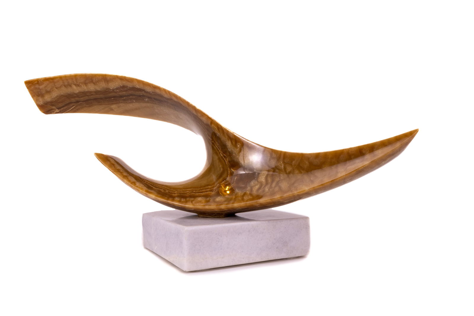 Leonardo Nierman, Onyx Sculpture on Stone Base (1 of 10)