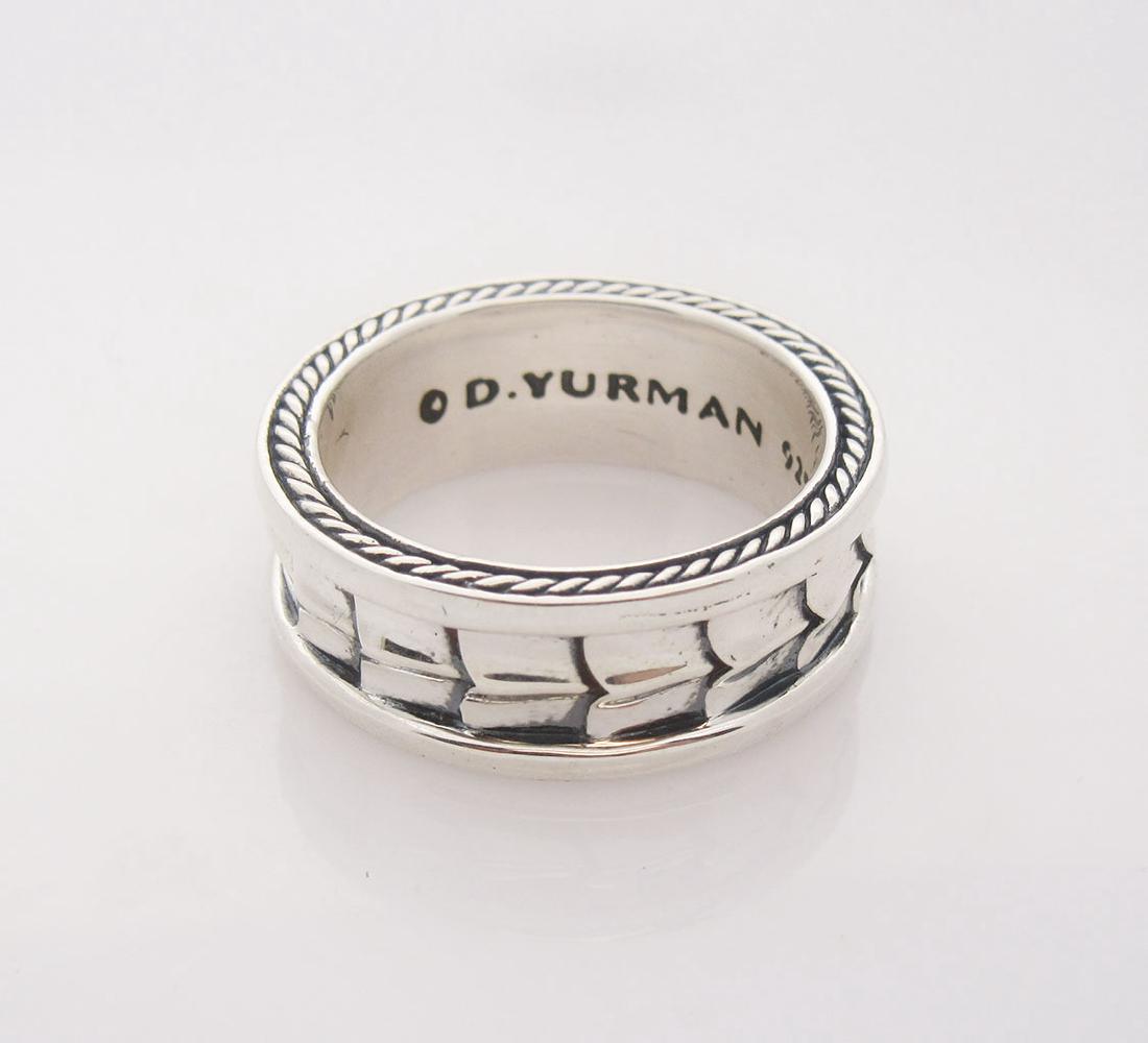 DAVID YURMAN Sterling Silver Armory Narrow Band Men's (1 of 4)