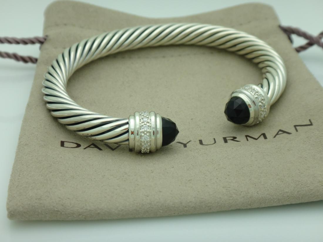 David Yurman Sterling 7mm Black Onyx & Diamond Bracelet (1 of 5)