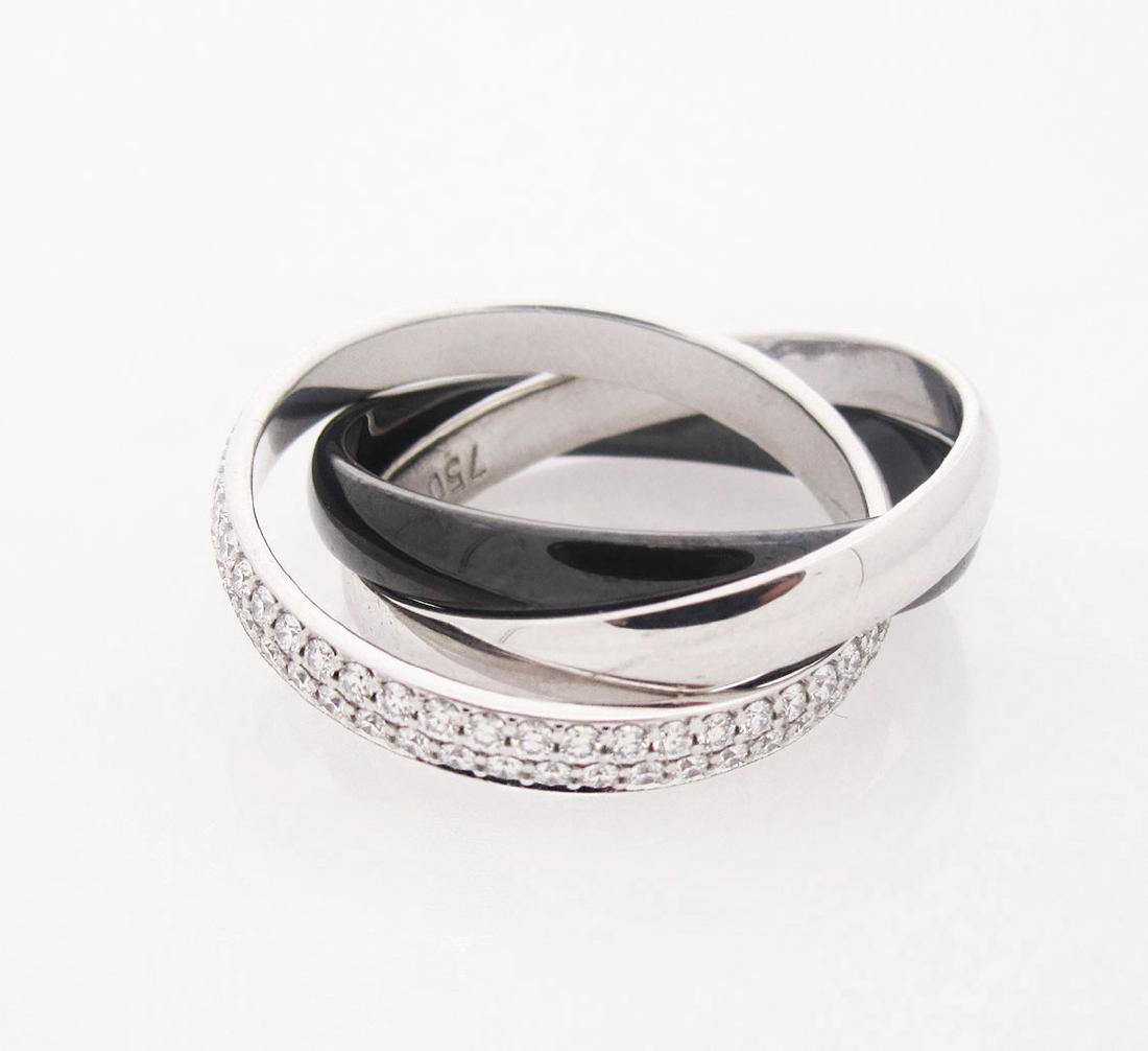 CARTIER 18k Trinity De Cartier Ceramic & Diamond Ring (1 of 6)