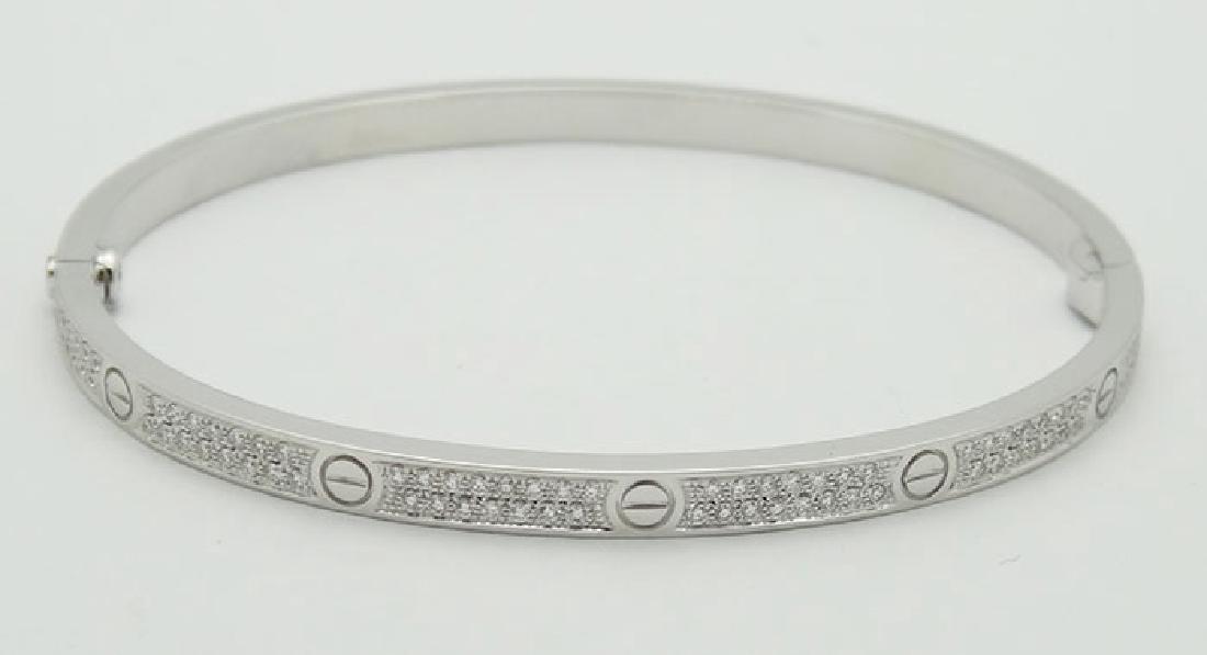 Cartier LOVE 18K White Gold Diamond Small Bracelet (1 of 5)