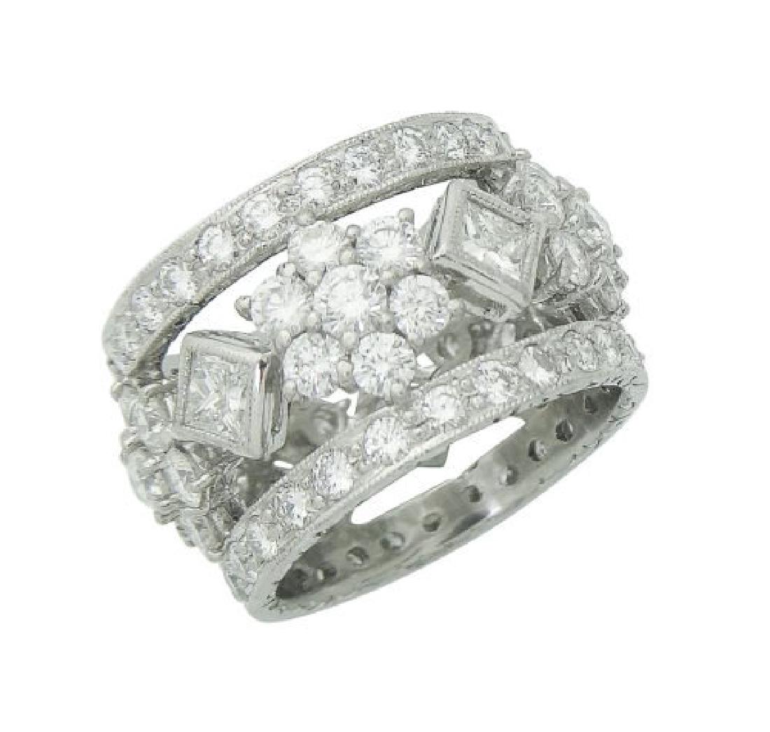 Platinum 5.63 TCW Princess RoundDiamond Snow Flake Ring (1 of 6)