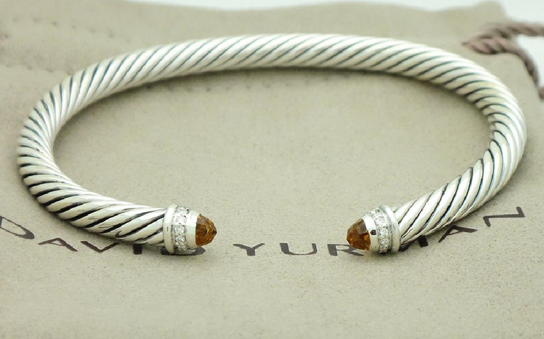 David Yurman Silver 5mm Citrine & Diamonds Cable (1 of 5)