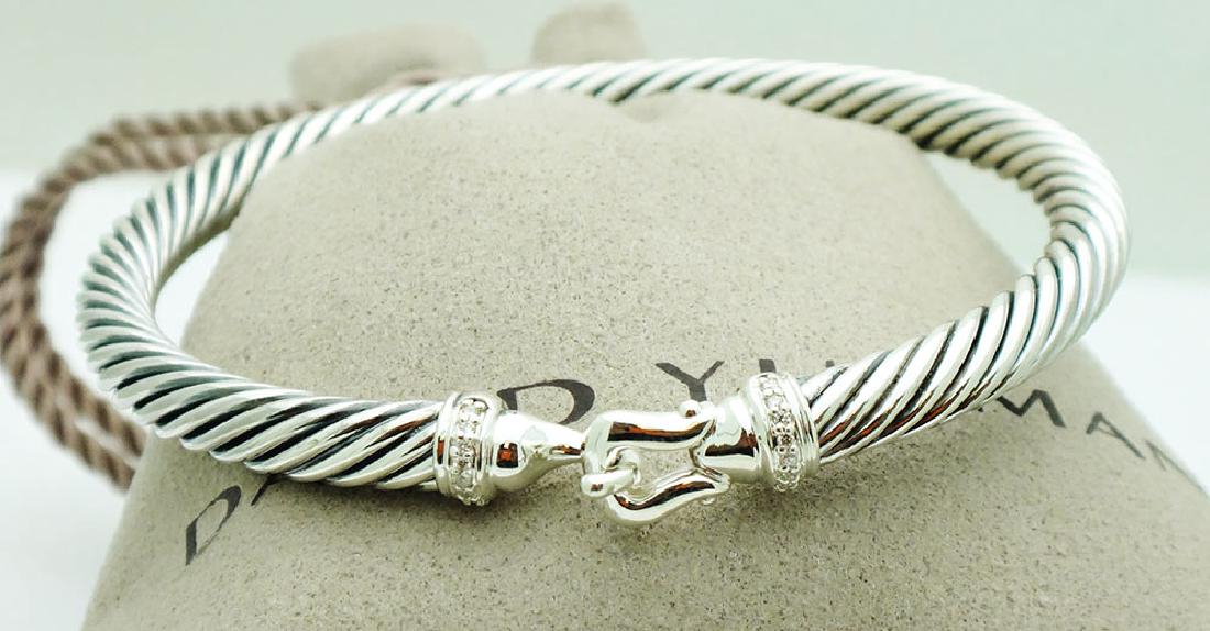 David Yurman Sterling  5mm Cable Diamond Bracelet (1 of 5)