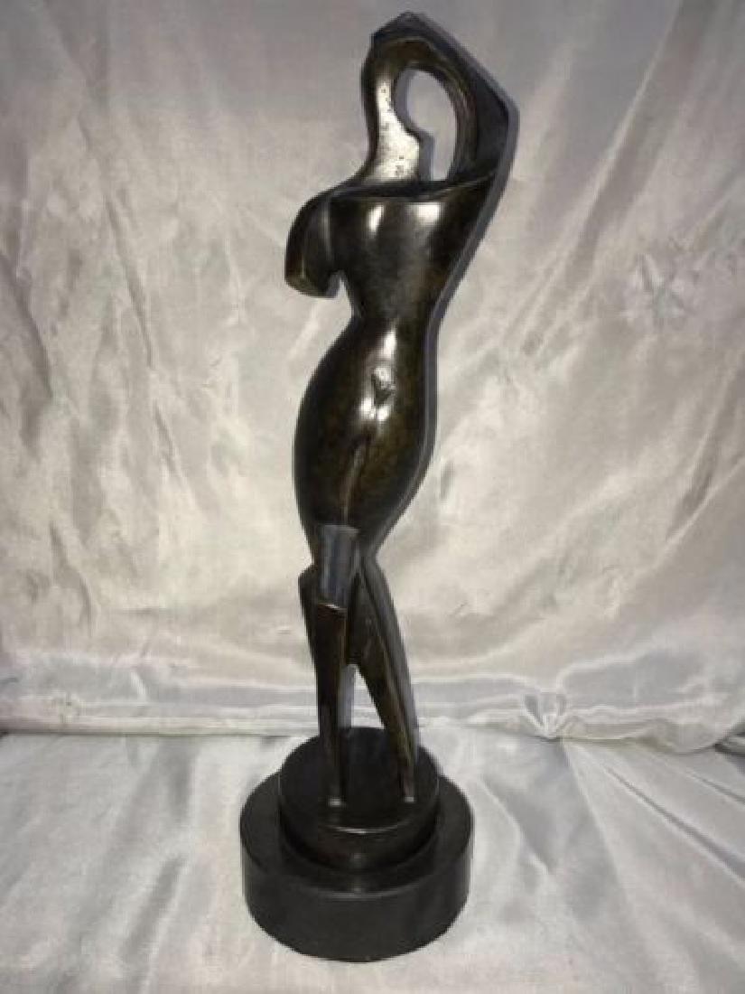 RUSSIAN-UKRAINIAN BRONZE SCULPTURE ALEXANDER ARCHIPENKO: RUSSIAN-UKRAIN IAN BRONZE SCULPTURE ALEXANDER ARCHIPENKO (1887-1964 ). Signed Archipenko, dated 1915. Size : 13.5" H, base 3.5” x 3.5” x 1.5”