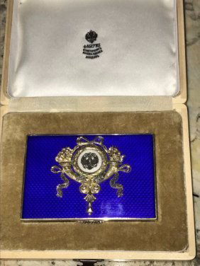 RUSSIAN SILVER ENAMEL TOBACCO BOX (1 of 4)