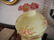 Fenton Burmese Lamp Handpainted, Artist Signed & Dated, - 2