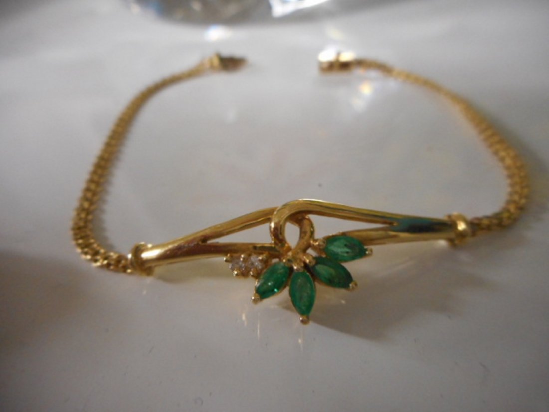 14K Emerald and Diamond Bracelet with appraisal estate (1 of 4)