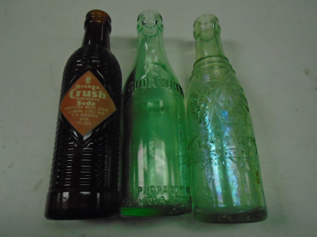 lot of 3 vintage soda bottles coke,orange,nugrape (1 of 11)
