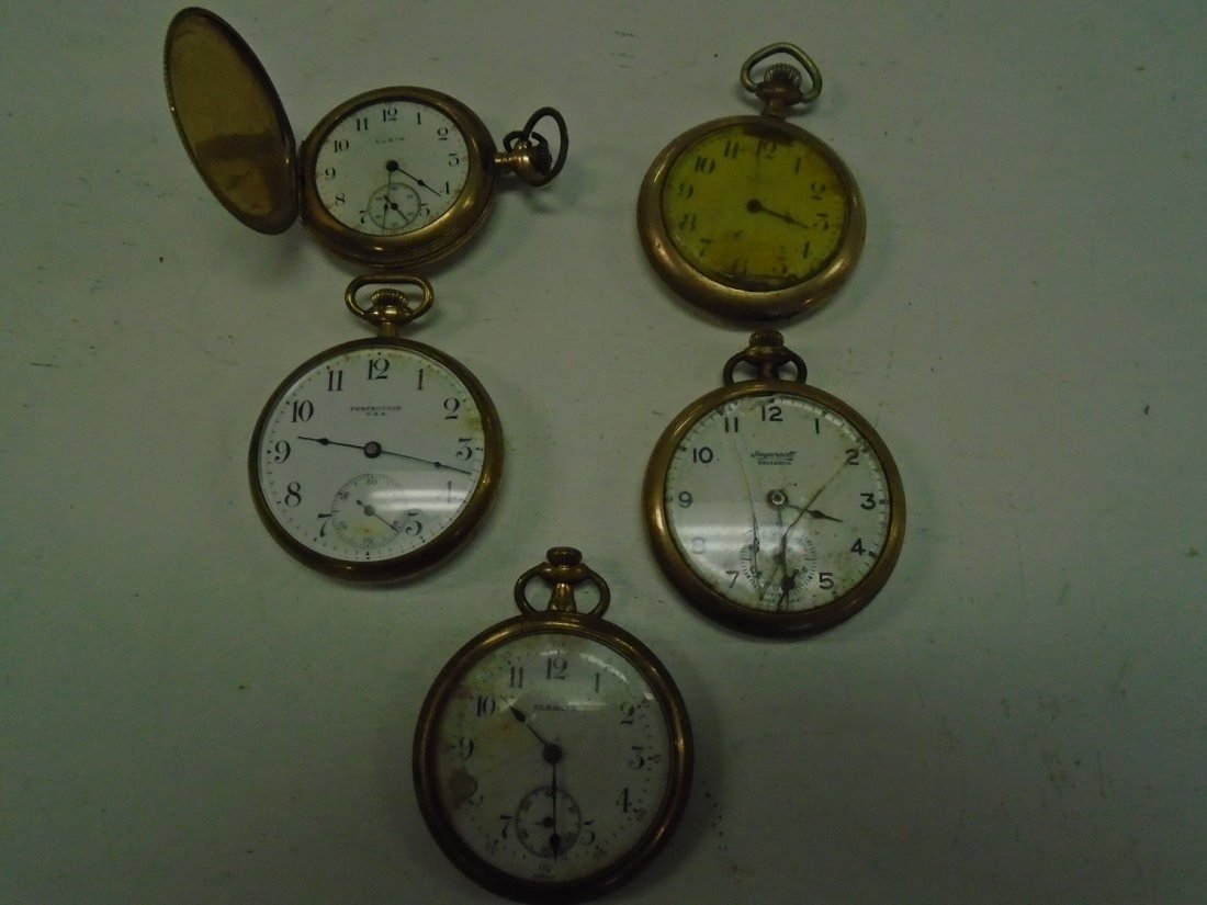 lot of 5 gold pocket watches parts or repair (1 of 11)