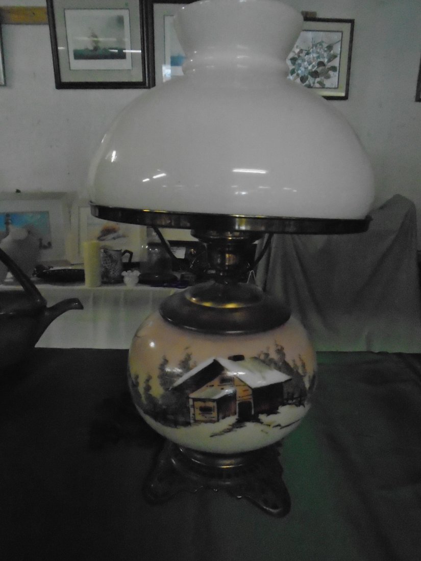 HAND PAINTED GONE WITH THE WIND ELECTRIC LAMP 16" HIGH (1 of 5)