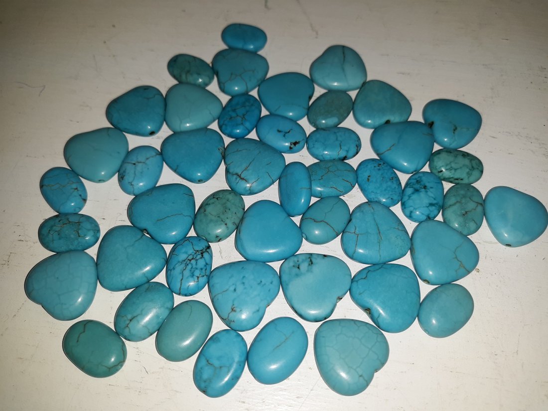 estate Genuine Turquoise Lot Cabochon & Hearts (1 of 3)