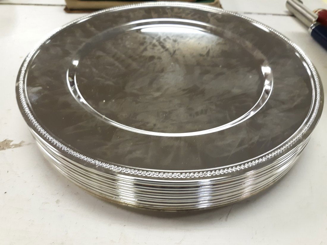 lot of 12 Godinger silver plated chargers 11 1/2" (1 of 3)