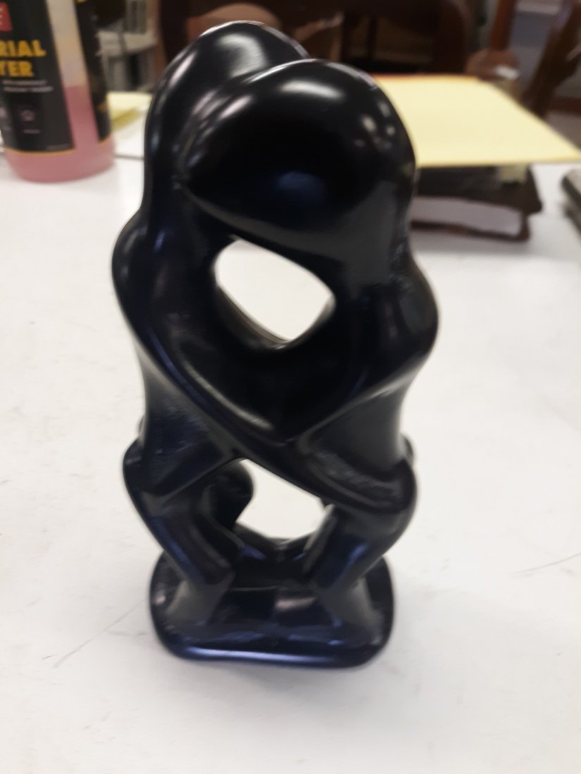 gorgeous carved stone sculpture signed MASAKU (1 of 4)