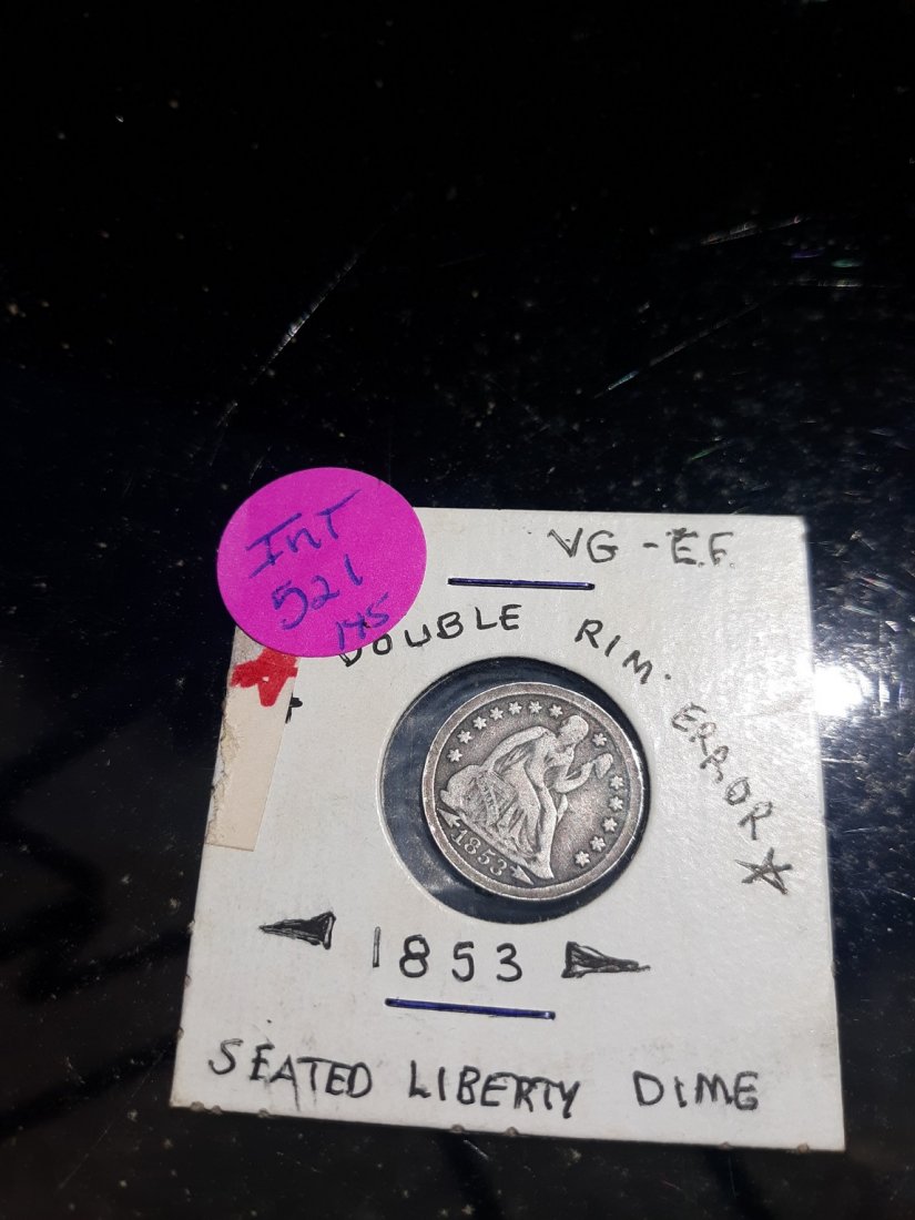 1853 Seated Liberty Dime Double Rim Error VG-EF (1 of 2)