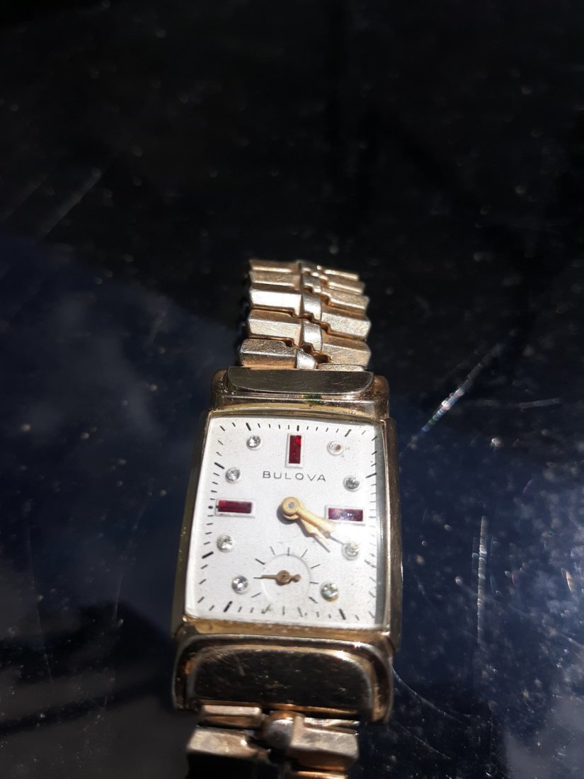 1940's bulova watch ruby & diamond art deco (1 of 3)