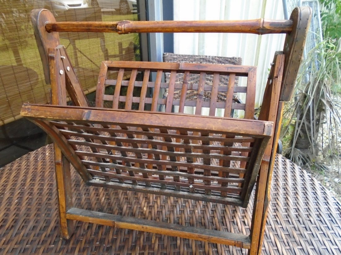 vintage split Bamboo Magazine Rack (1 of 3)