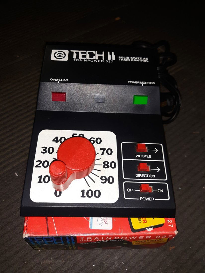 N.O.S MRC Tech II train Power 027 train transformer: N.O.S MRC Tech II train Power 027 train transformer new old stock in origianl box tested for power up and lights up rheostat is smooth see pics