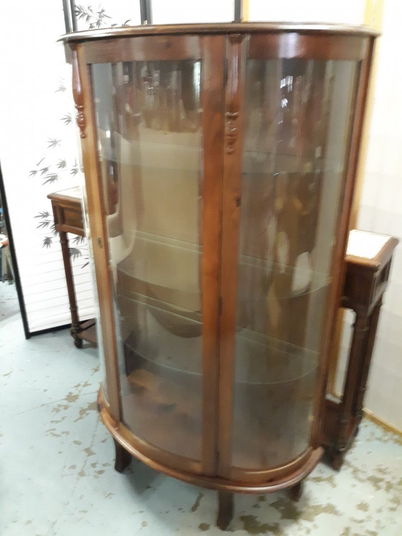 Gorgeous vintage Curved Glass Curio (1 of 4)