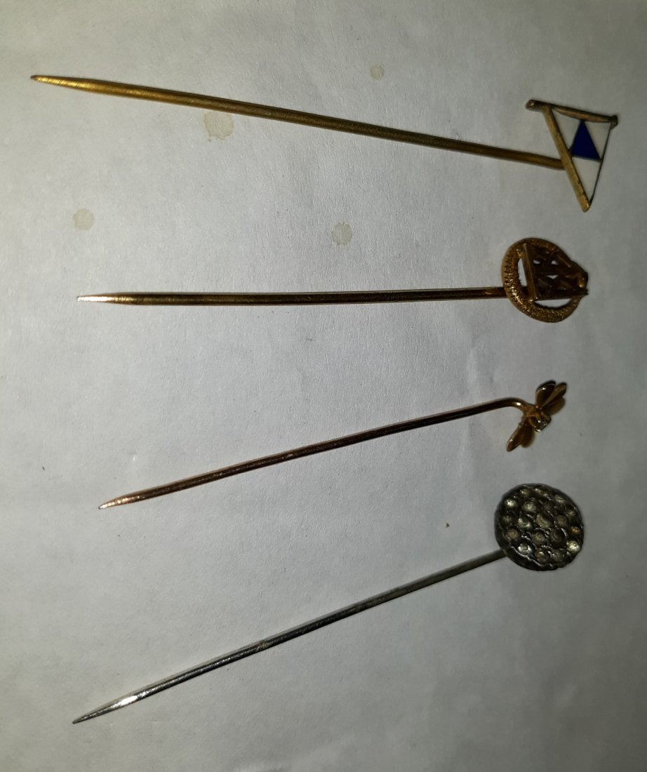 beautiful gold and silver diamond antique Hat Stick Pin (1 of 3)