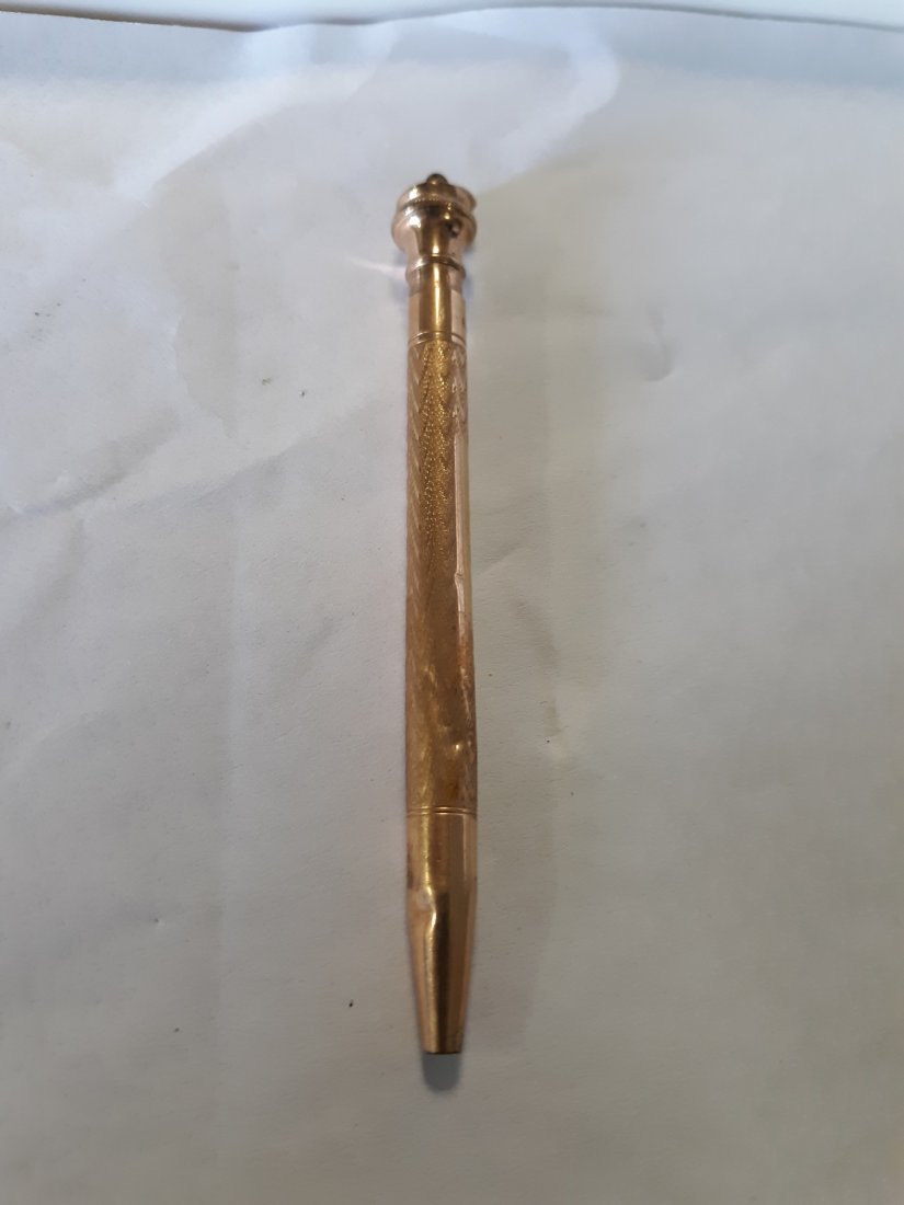 gorgeous 1860'-70's Bates & Bacon Gold Filled Pen or Pe: gorgeous 1860'-70's Bates & Bacon Gold Filled Pen or Pencil great heavy plated or filled or solid pencil gold? pen or pencil signed bates & b short for bates and bacon. era 1860's 1870's a few dents b