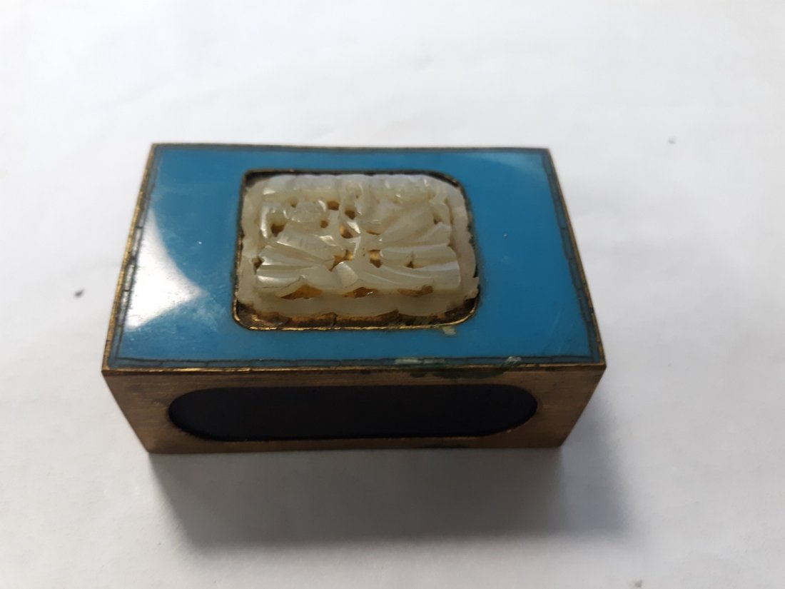 antique chinese matchbox jade cloisonne (1 of 5)