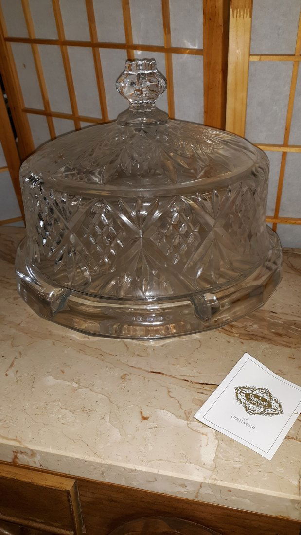 Shannon Crystal Cake Stand/Dome 4 in 1 orig box (1 of 3)