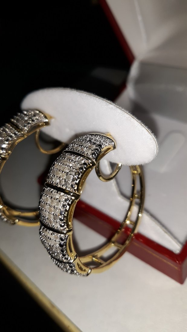 Large Diamond Hoop Earrings (1 of 2)