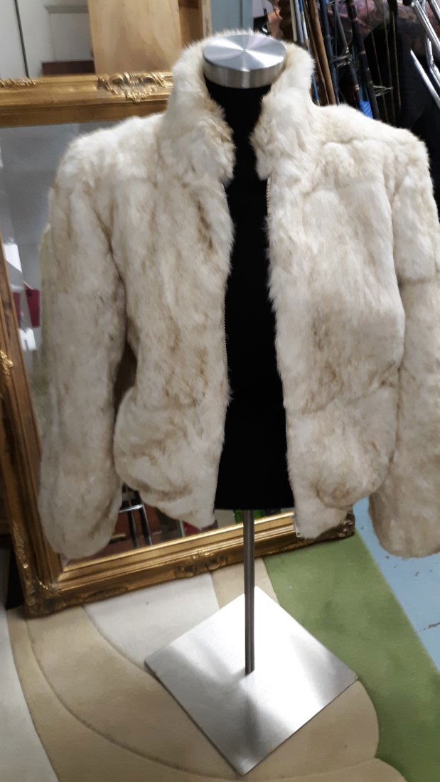 Alberto makali rabbit fur hotsell crop jacket