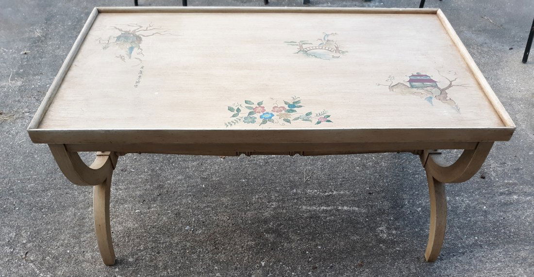 Mid Century Brandt Harp or lyre coffee table hand deco (1 of 8)