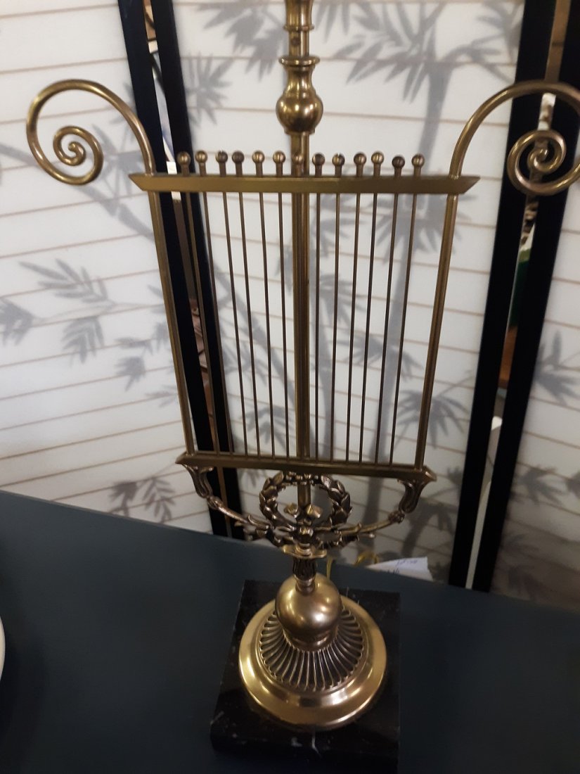 wildwood italy brass harp lyre lamp beauty! (1 of 4)