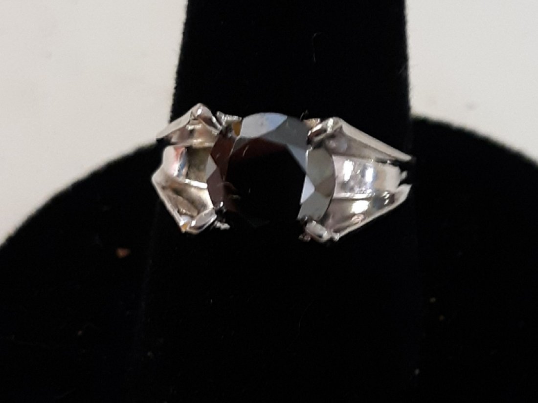 mid century art deco sterling ring sz 5 1/2" (1 of 3)