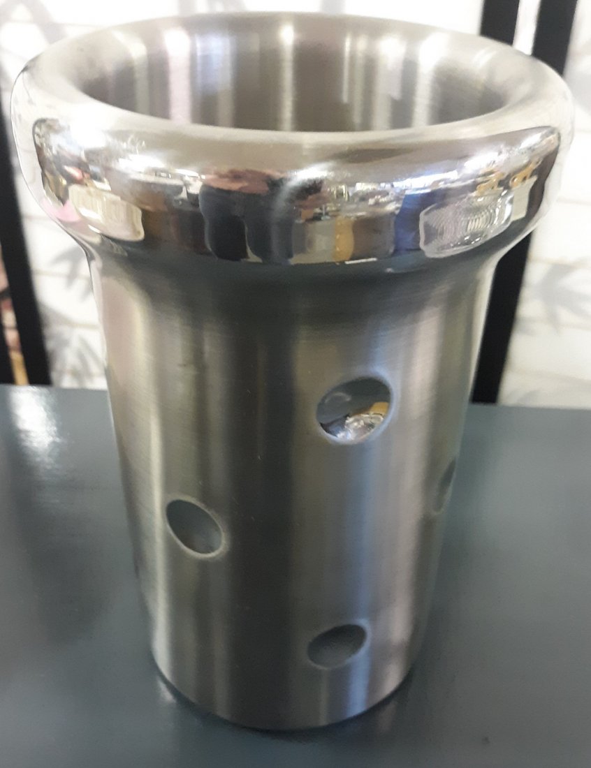 Waterford Marquis Polka Dot Wine Cooler: beautiful stainless steel waterford marquis wine cooler signed on bottom 9" tall 6" across top. like new condition see pics