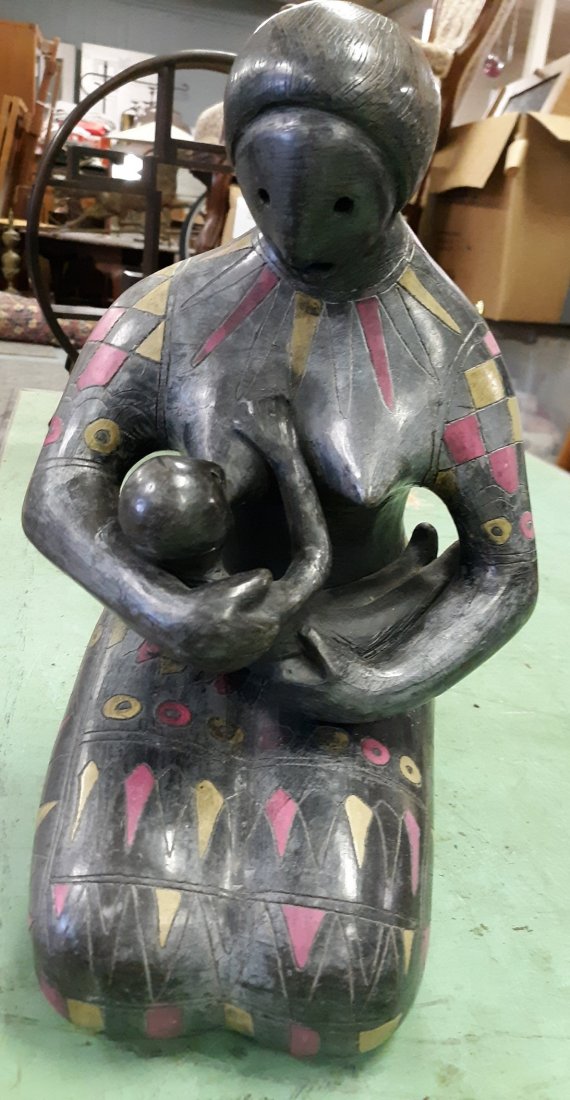 Manuel Felguerez 1960's Large Fine Art Sculpture: gorgeous sculpture of mother and child signed excellent condition large 1960's Manuel Felguerez Mexican Fine Art Sculpture see pics