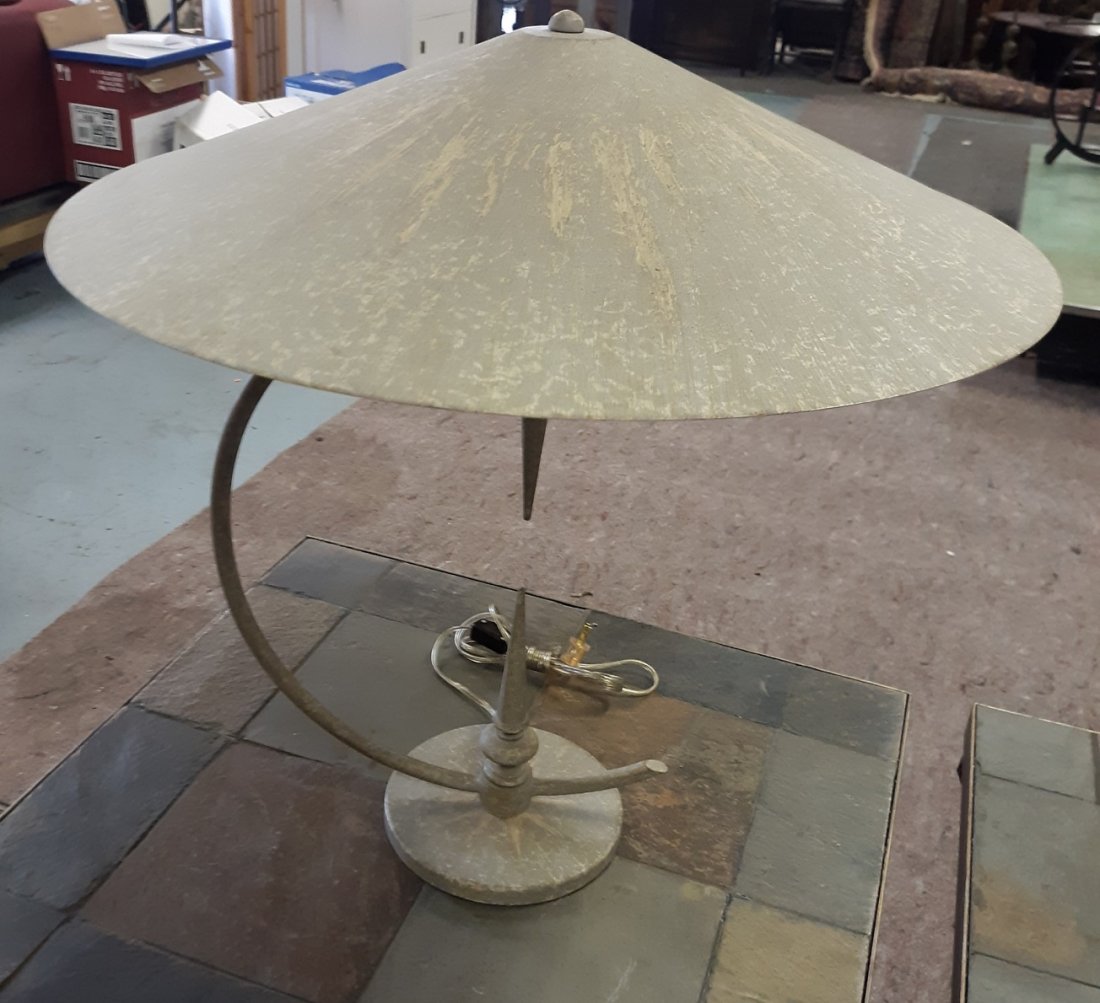 Mid Century brutalist style saucer lamp: great mcm style lamp brutalist saucer style def a modern lamp 22" tall appx 21" saucer shade so cool! see pics