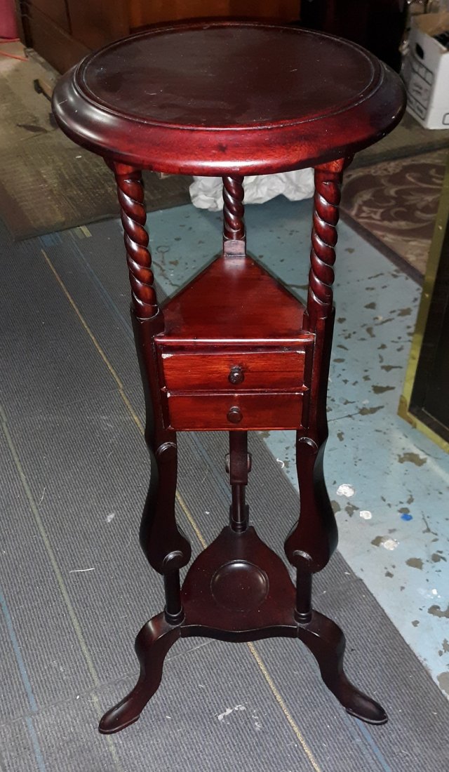 Vintage Mahogany Fern Stand: estate find mahogany Fern Stand w/2 drawers 34" very good condition see pics