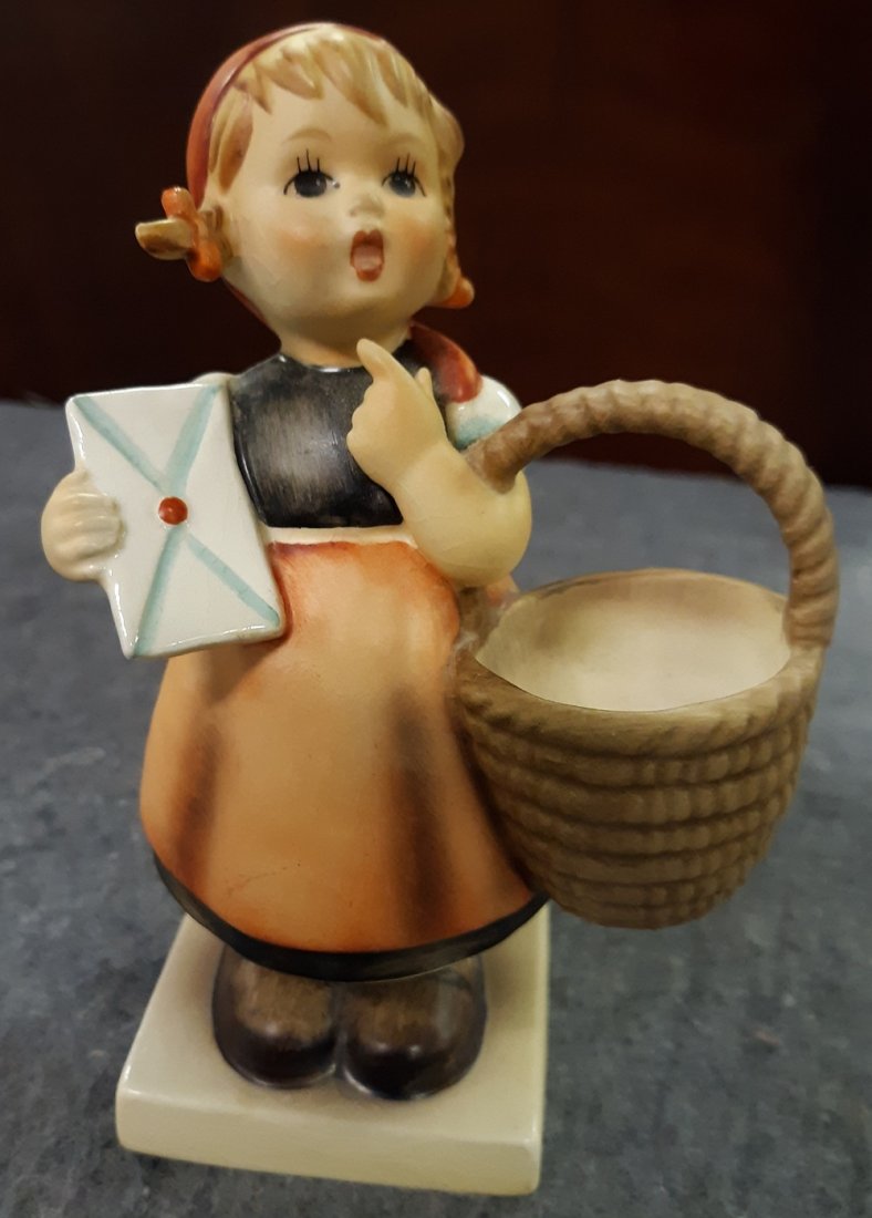 Goebel Hummel Meditation girl west germany square base: beautiful estate goebel hummel west germany kept in curio no damage 5 1/2" tall see pics