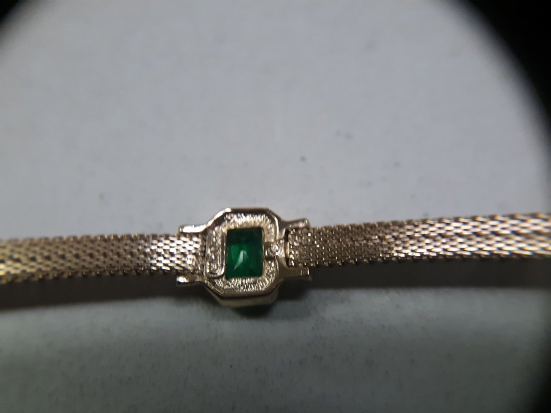Christian Dior Vintage Faux Emerald & crystal bracelet: gorgeous estate bracelet by Christian Dior signed. 7" in excellent condition see pics