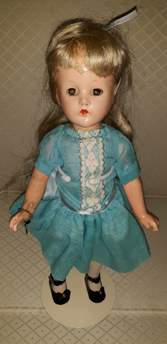 vintage effanbee suzanne doll 14" composition sleep eye: from lifetime doll collector estate effanbee suzanne 14" compostition body sleep eye w/orig wrist tag see pics