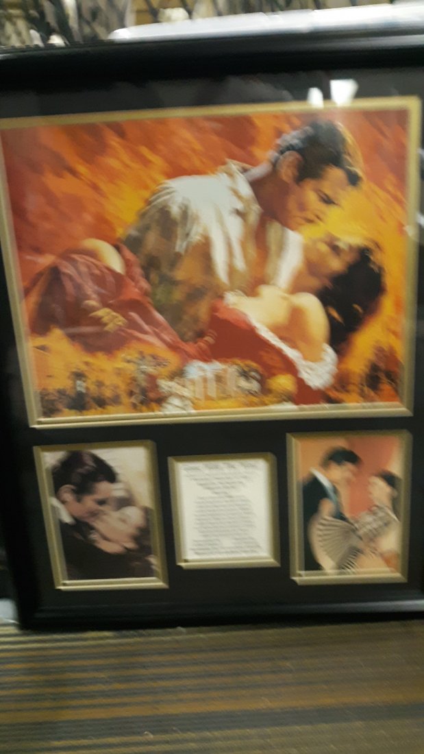 Gone With The Wind 16" x 20" matted w/bio collectible: Gone With The Wind 16" x 20" matted w/bio collectible nicely framed 3 prints and bio see pic no damage