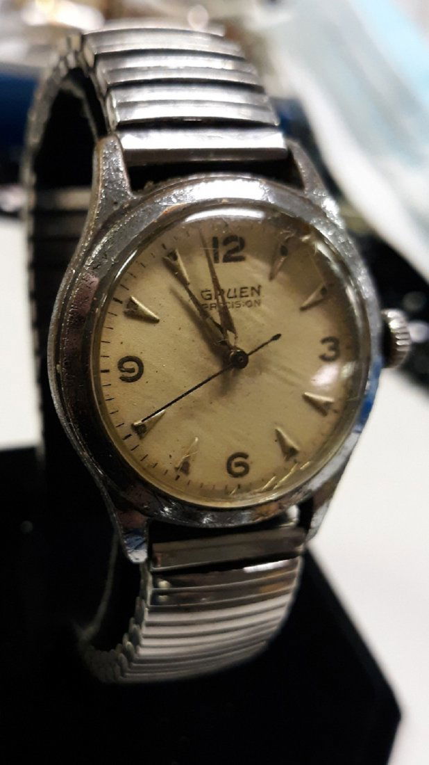 Gruen Precision Vintage Watch Working 422 RSS: from estate vintage gruen watch 422 movement 17j working case is rough good movement to change out! see pics