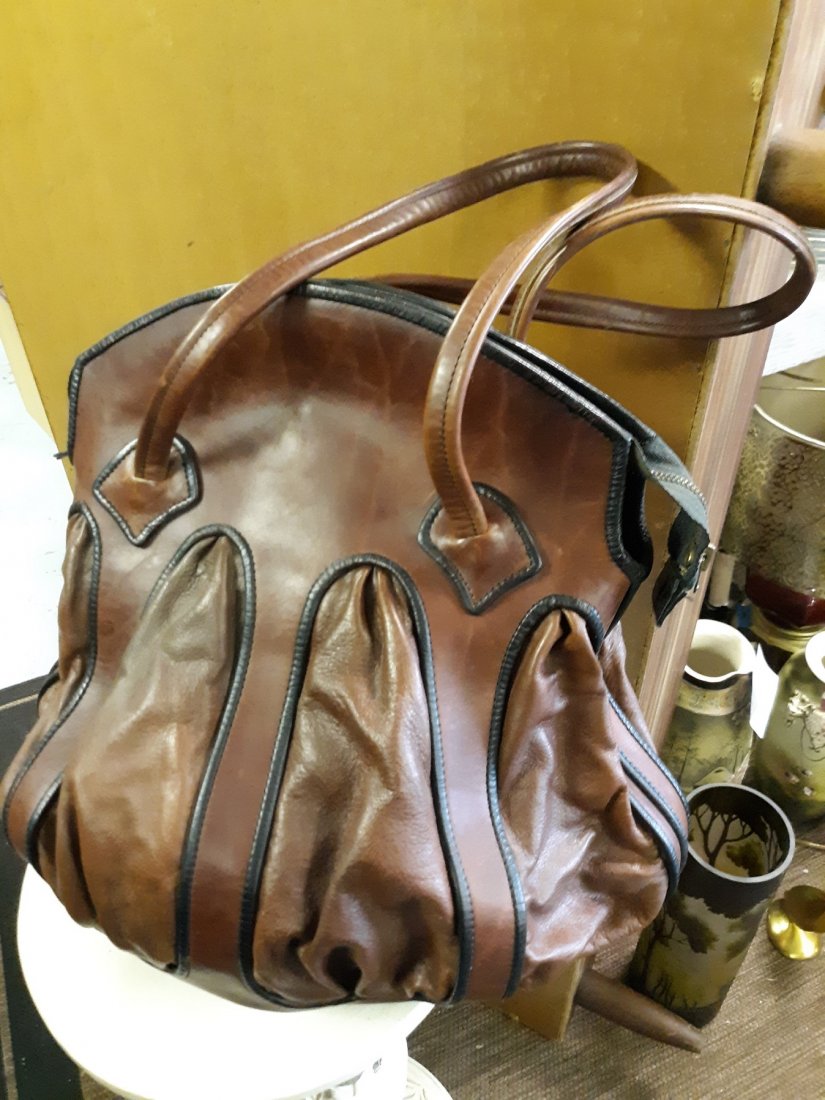 vintage leather satchell Purse by Bed Stu: very early Satchell hand made by Stu prior to becoming Bed:Stu all leather in gently used condition 16" wide x 14" tall see pics