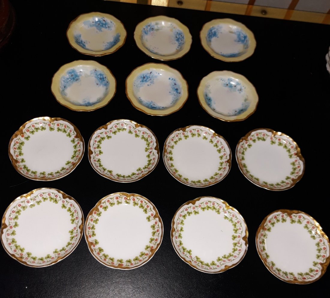 antique Limoge 14pc butter pats all nice!: from estate 2 different patterns see pics no damage all 14 for 1 bid limoge