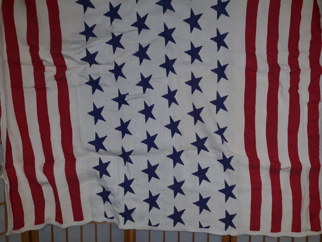 Stars & Stripes throw blanket NEW marshall fields: from estate new with tags in orig bag 55" x 48" appx, by marshall fields stars and stripes see pics