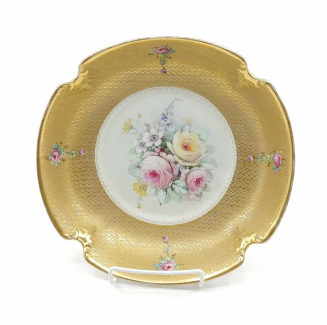 Pickard Bowl w/Roses & gold E. Challinor 9.75" China: pickard etched china noritake nippon marked on back. what a beautiful bowl no breaks no cracks Pickard Bowl w/Roses & gold E. Challinor 9.75" China from a collector see pics