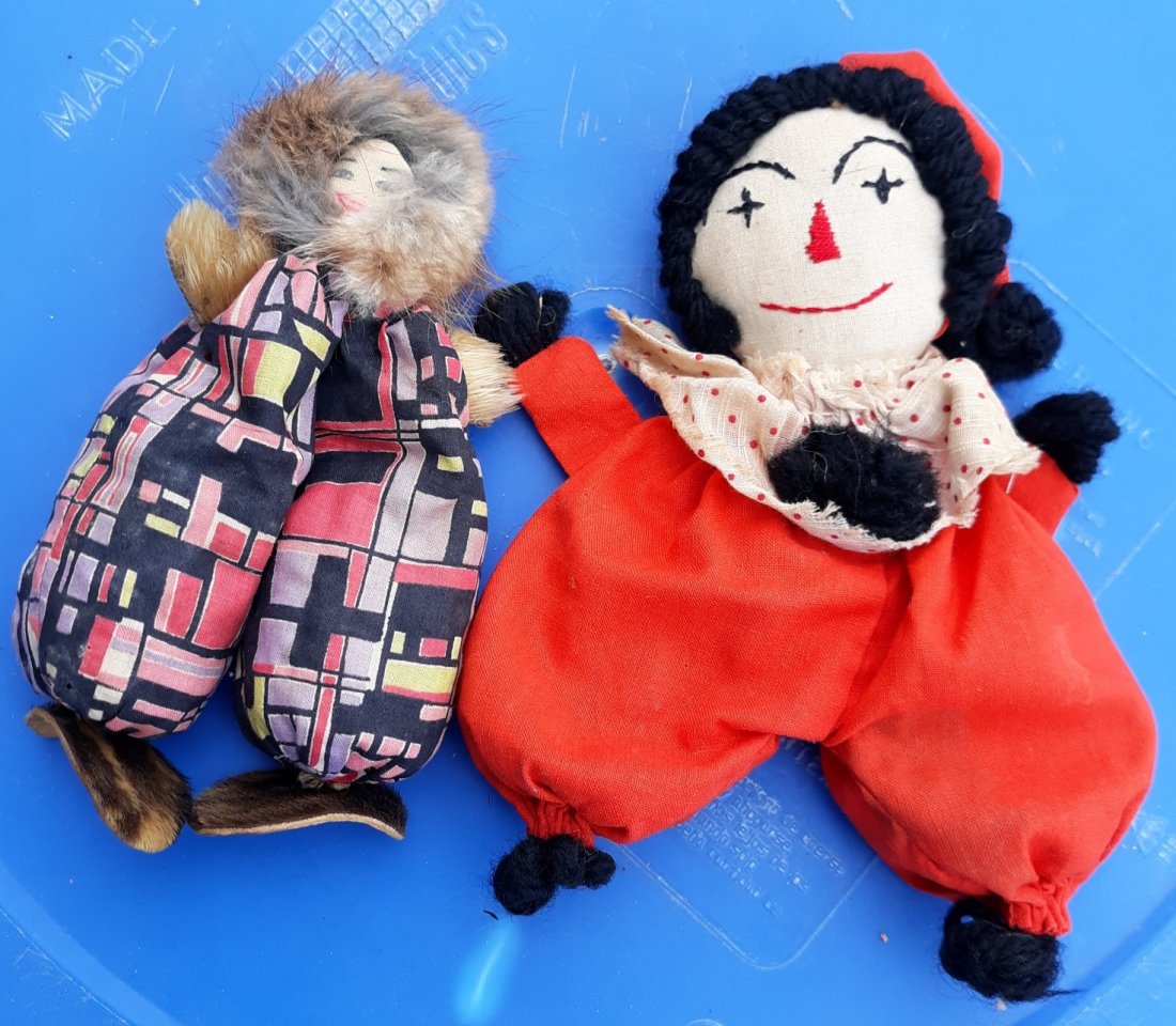 antique pair of beanbag dolls eskimo & ? (1 of 4)