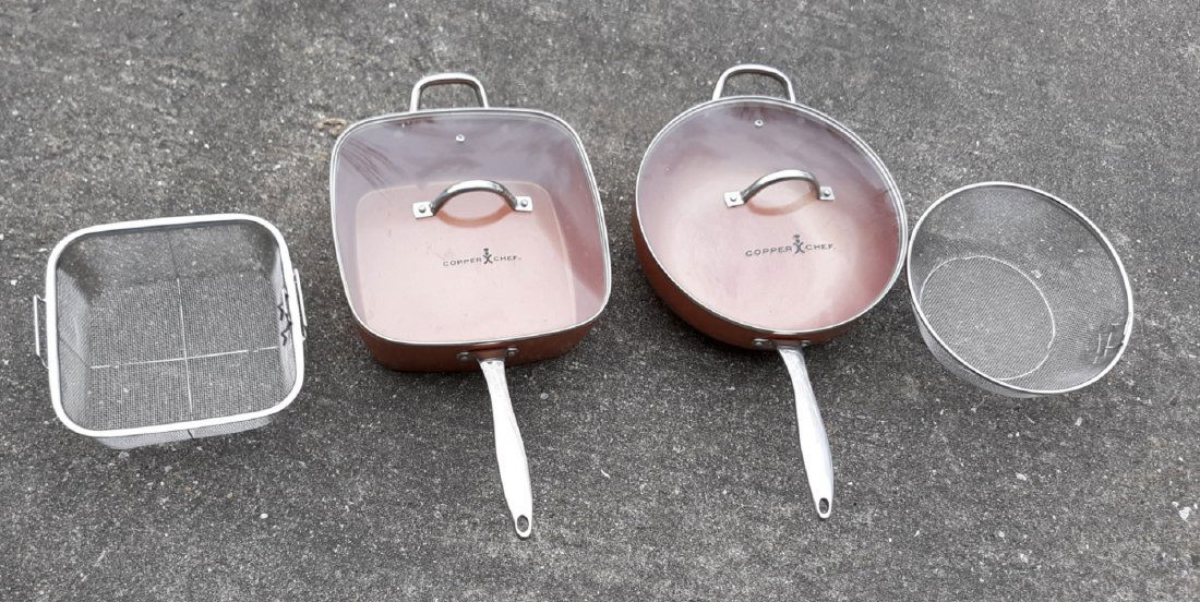 Copper Chef Roasting Pans lot of 2 11" & 12" (1 of 5)