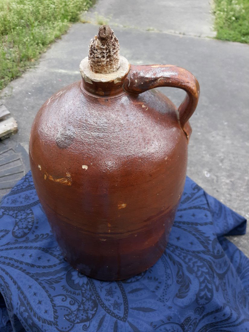 Antique American Brown Glaze Moonshine Jug #2 13 1/4" (1 of 8)