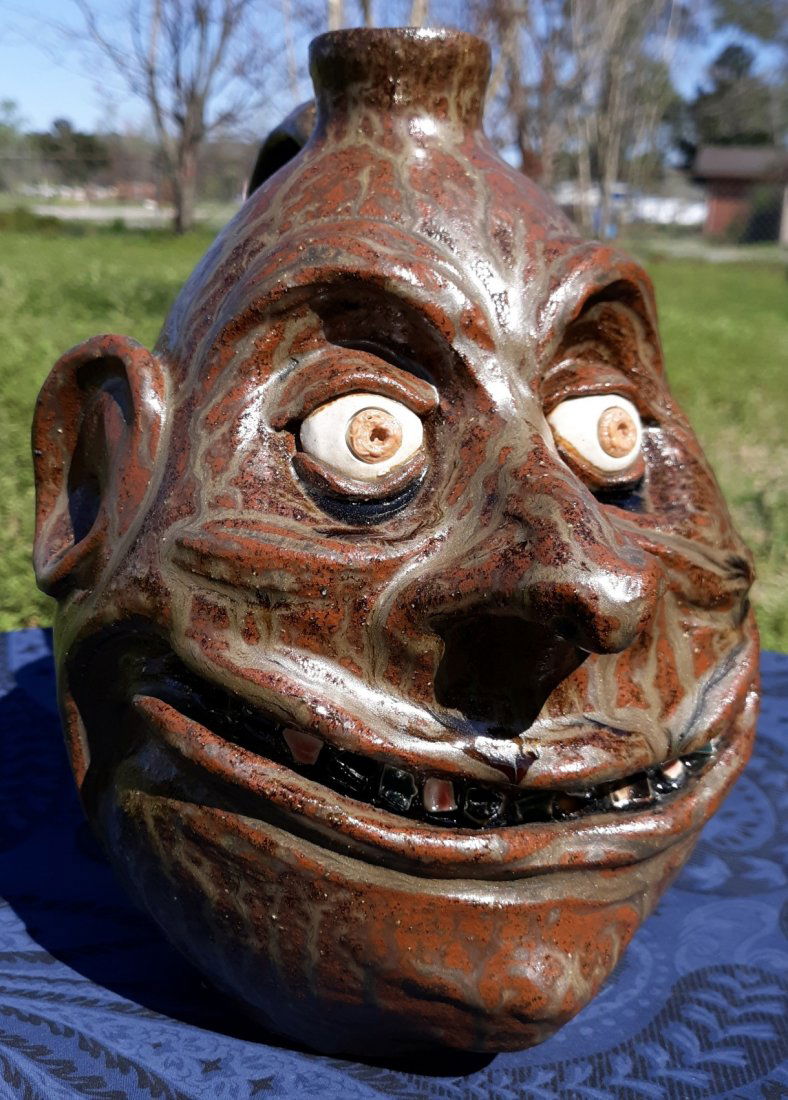 Lynn Thurman Walton Pottery face Jug 9" (1 of 6)